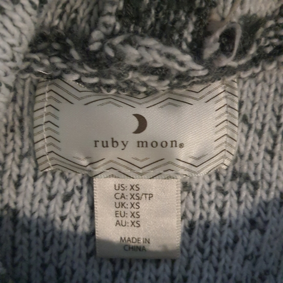 Ruby Moon Women's Extra Small Knit Hoodie Sweater XS Gray Drawstring Acrylic - Picture 6 of 8